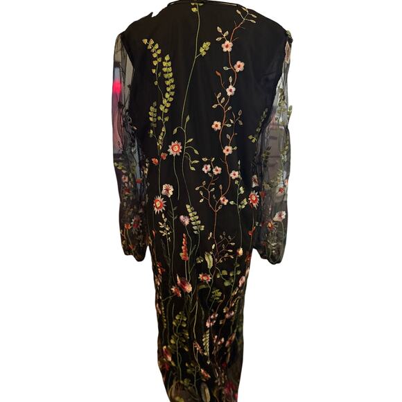 Catherine Malandrino Floral Embroidered Maxi Dress, Size Medium - Picture 3 of 5